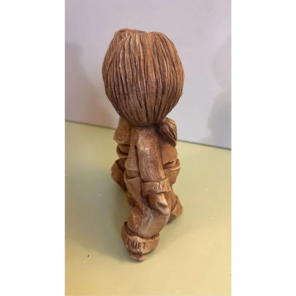 FannyKins "Duet" by Bill Mack Solar Statuary 1975 Couple Singing Sculpture Figur - Picture 4 of 11